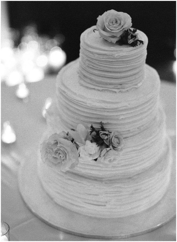 wedding cake with small floral