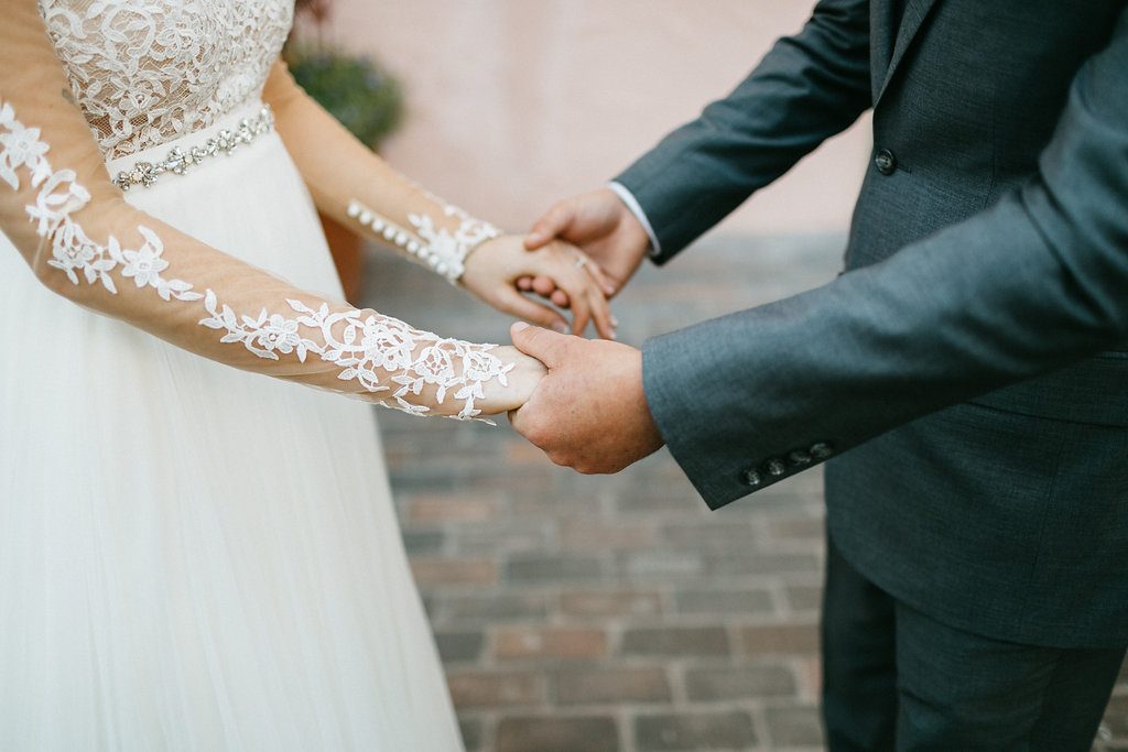 bride dress sleeve details