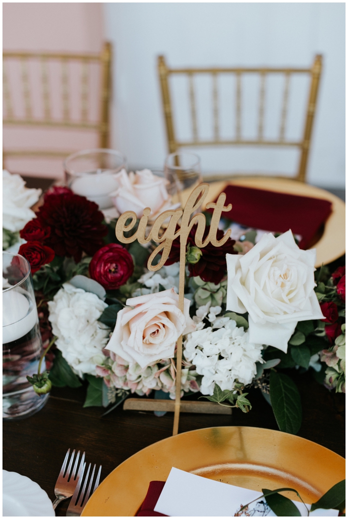 Table decor and table numbers 